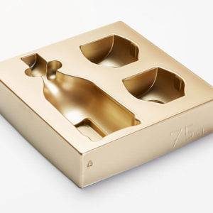 Plateau de calage thermoformé pour produits luxe, cosmétiques, spiritueux